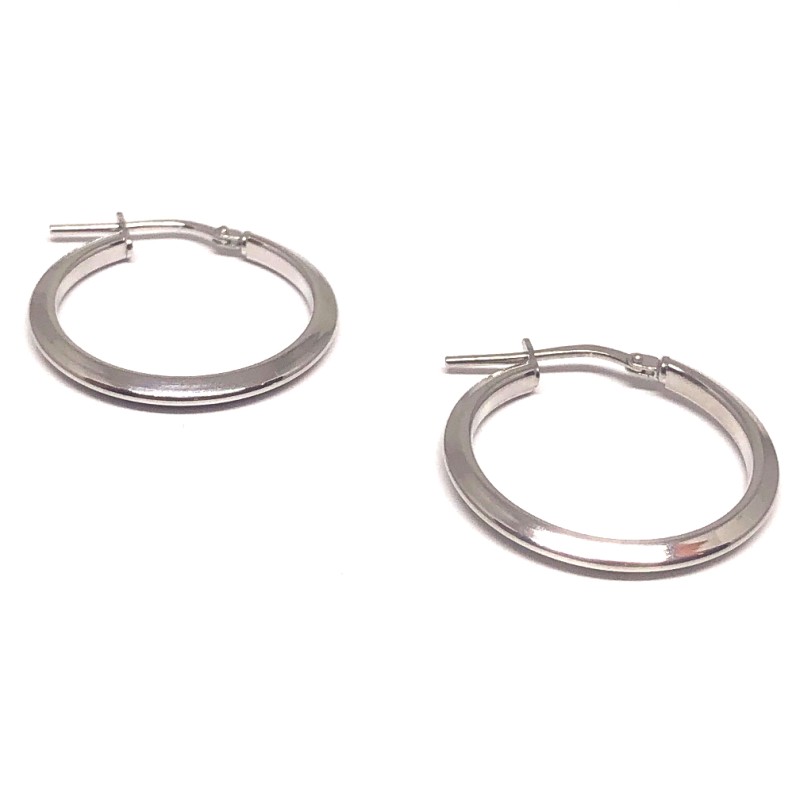 whitegold plated 925 earrings hoops  2,3cm  whitegold plated 925 earrings hoops  2,3cm