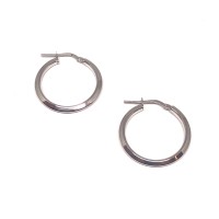 whitegold plated 925 earrings hoops  2,3cm 
