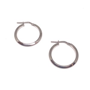 whitegold plated 925 earrings hoops  2,3cm  whitegold plated 925 earrings hoops  2,3cm