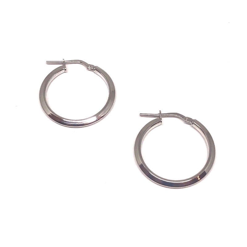 whitegold plated 925 earrings hoops  2,3cm  whitegold plated 925 earrings hoops  2,3cm