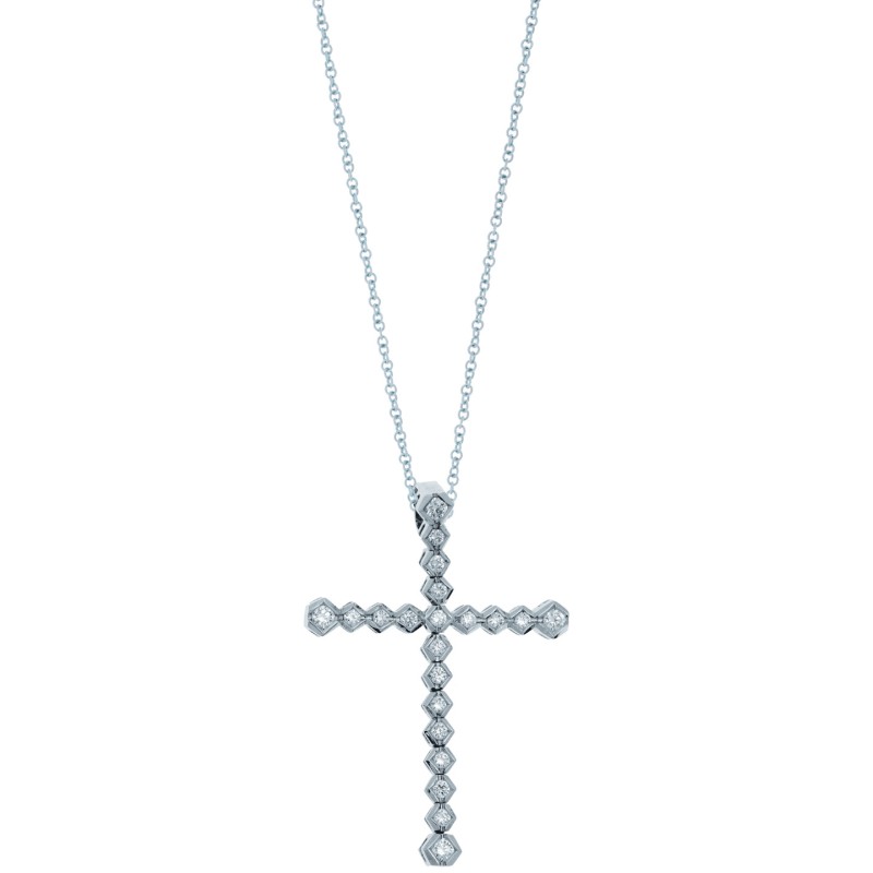 Σταυρός 18 καρατίων με διαμάντια 0,68ct 