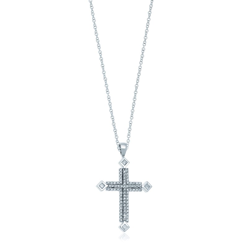 Σταυρός 18 καρατίων με διαμάντια 0,45ct