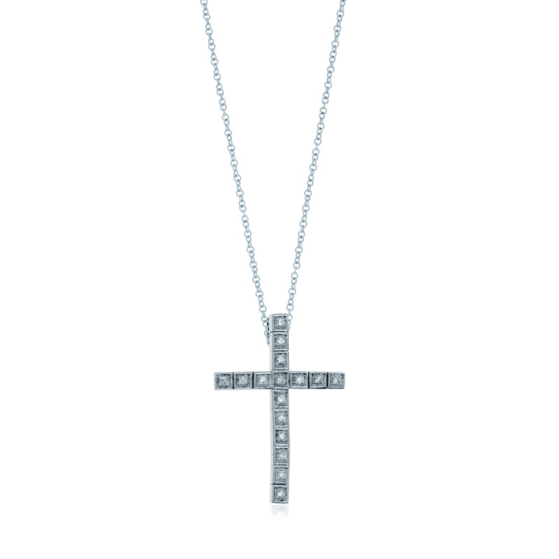 Σταυρός 18 καρατίων με διαμάντια 0,19ct