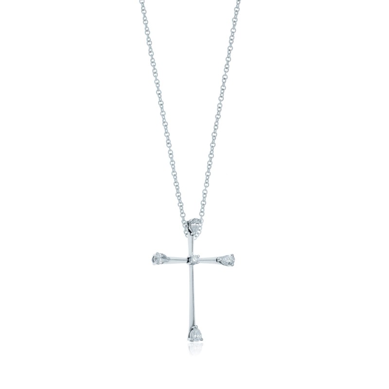 Σταυρός 18 καρατίων με διαμάντια 0,37ct