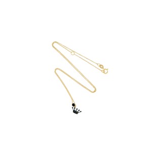 Κολιέ 18 καρατίων με κορώνα,δεμένη με μαύρα διαμάντια και όνυχα  Κολιέ 18 καρατίων με κορώνα,δεμένη με μαύρα διαμάντια και όνυχα