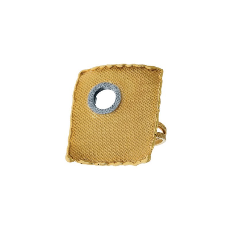 Δαχτυλίδι Κ18 σε Τετραγωνο Σχήμα με Λευκόχρυσες Λεπτομέρειες Δαχτυλίδι Κ18 σε Τετραγωνο Σχήμα με Λευκόχρυσες Λεπτομέρειες