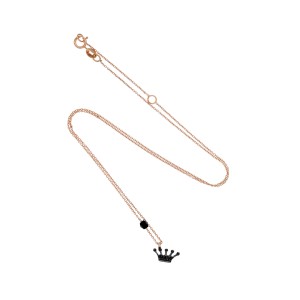 Κολιέ-κορώνα 18 καρατίων με μαύρα διαμάντια 