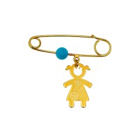 Παραμάνα κ14  για κοριτσάκι με  γαλάζια χάντρα.