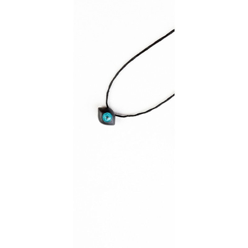 Optimistic Eye Black Finish Silver Pendant Small 925