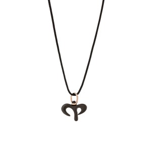 Huffy zodiac sign ARIES, Pendant in 925° black plated silver and 9K rose gold.
