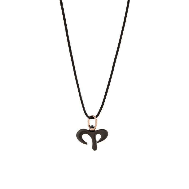 Ζωδιο Κριού , Pendant in 925° black plated silver and 9K rose gold.