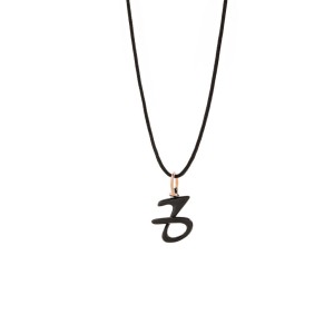 Huffy zodiac sign Capricorn, Pendant in 925° black plated silver and 9K rose gold.